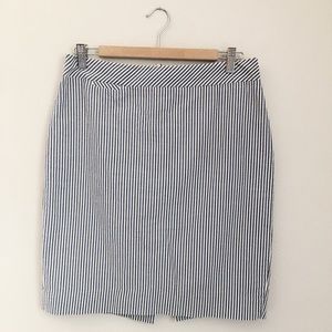 J Crew Seersucker Pencil Skirt